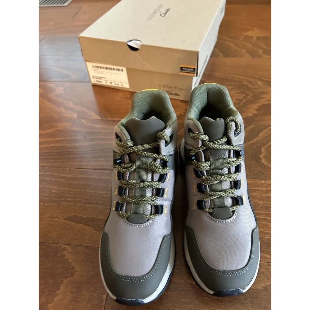 Clarks Womens  6 W Jaunt Lo‎ Dark Olive Mix Ankle Lace Up NEW Leather